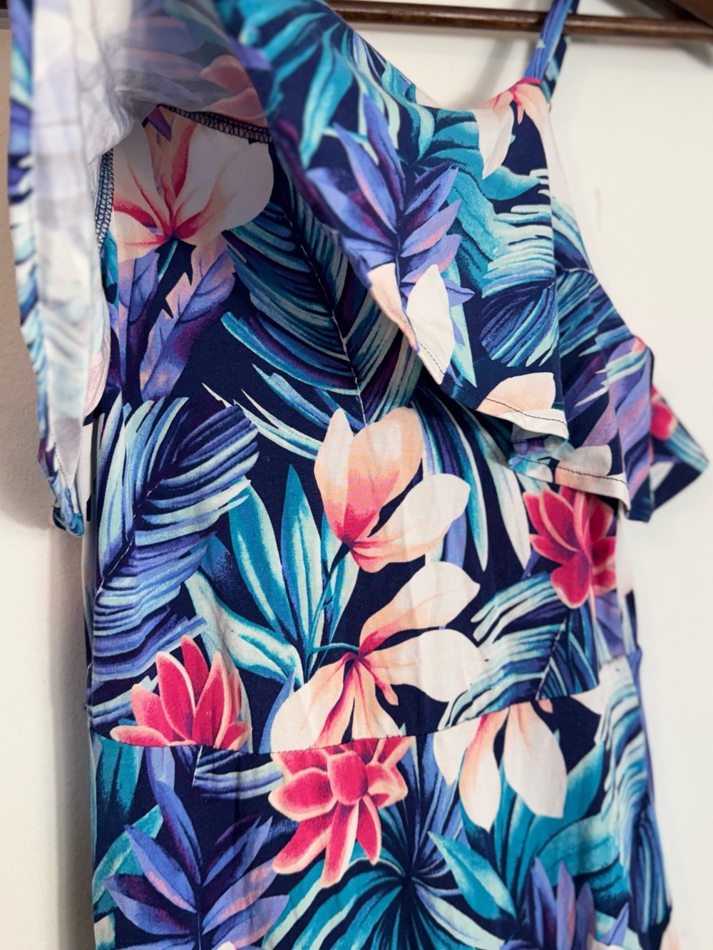 Tori Richard Tropical Floral Spaghetti Strap Maxi Dress XS Soft Stretch Modal - Picture 3 of 7